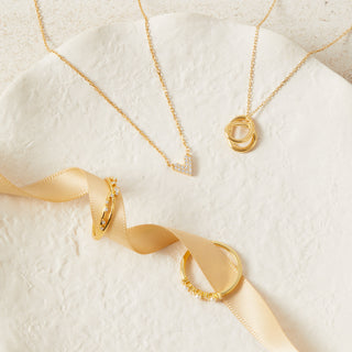 Gold Double Circle Necklace