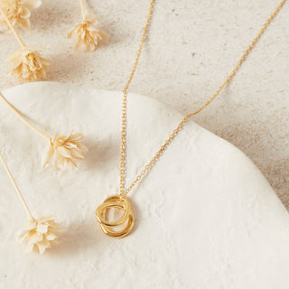 Gold Double Circle Necklace