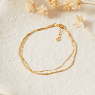 Gold Double Chain Bracelet