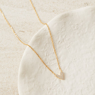 Gold Mini Pink Heart Necklace