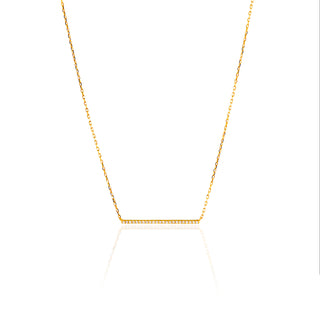 Gold Bar Necklace with Cubic Zirconia