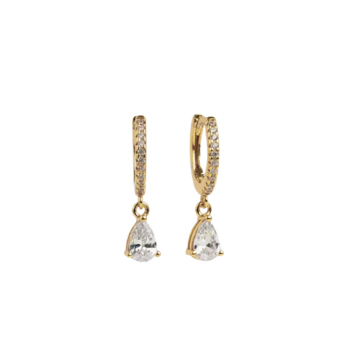 Gold Teardrop Huggie Earrings