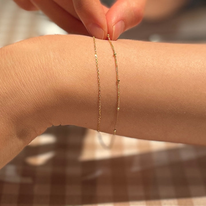 Calla Gold Double Bobble Chain Bracelet