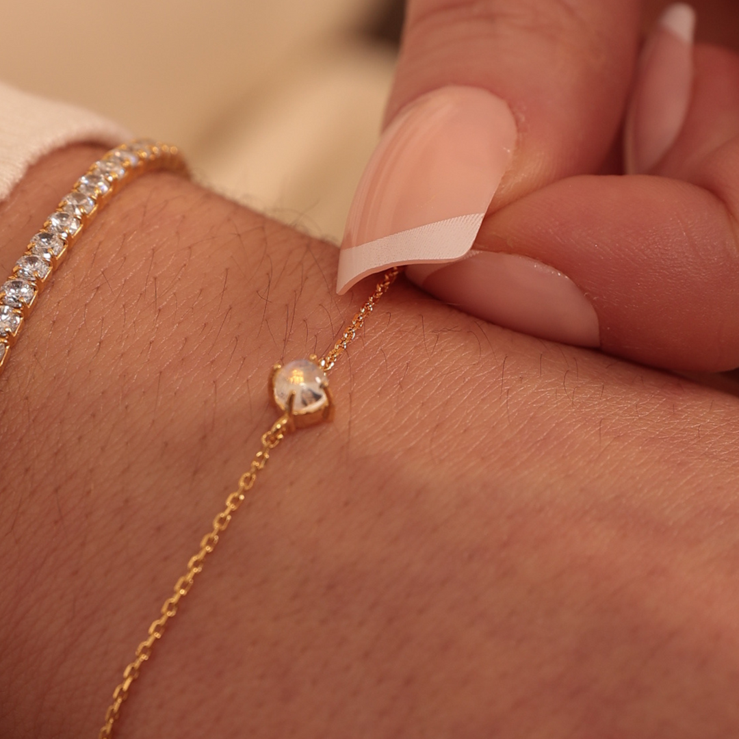 Gold Moonstone Bracelet