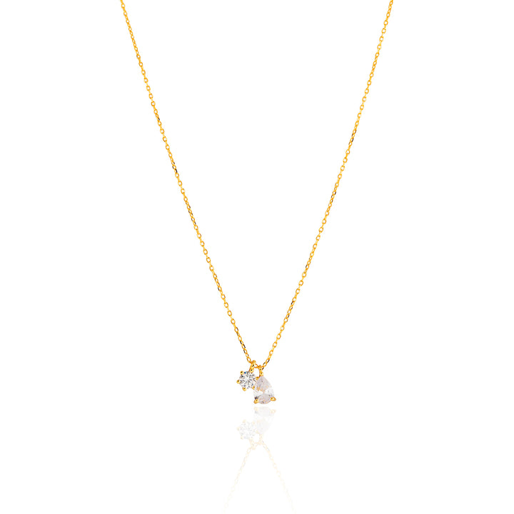 Gold Necklace with Crystal