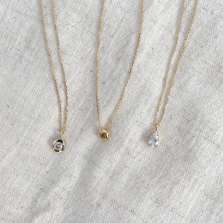 Gold Dome Charm Necklace