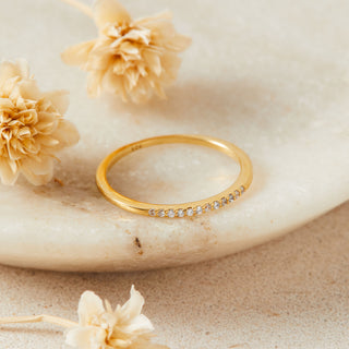 Gold Sparkling Pave Band