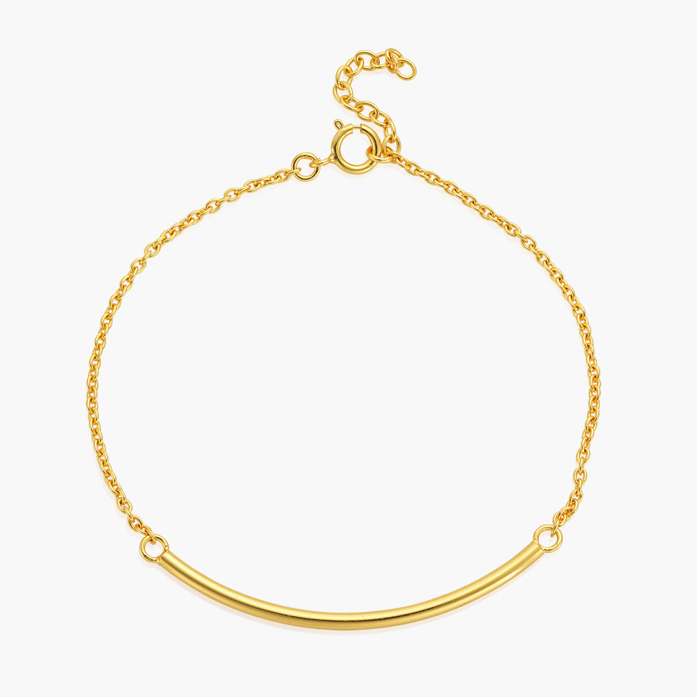 Gold Curved Bar Bracelet