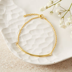 Gold Curved Bar Bracelet