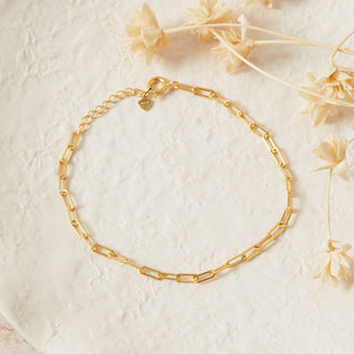 Gold Paperclip Chain Bracelet