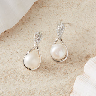Pearl Twist Teardrop Earrings