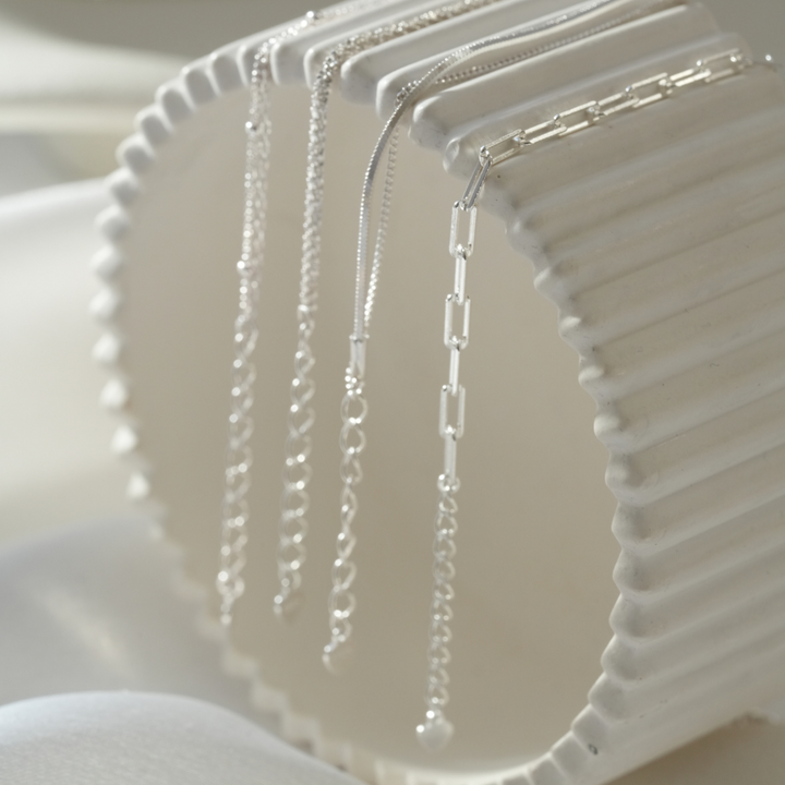 Calla Silver Double Bobble Chain Necklace