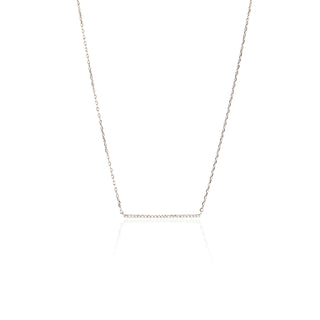 Silver Bar Necklace with Cubic Zirconia