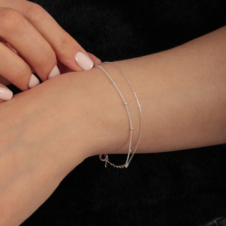 Silver Double Bobble Chain Bracelet