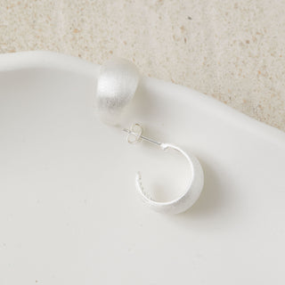 Silver Luna Hoops