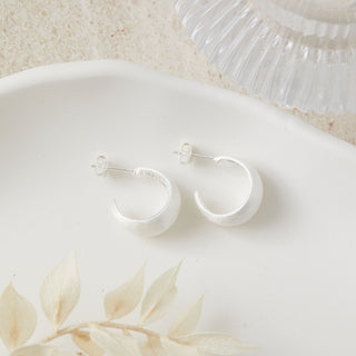 Silver Luna Hoops