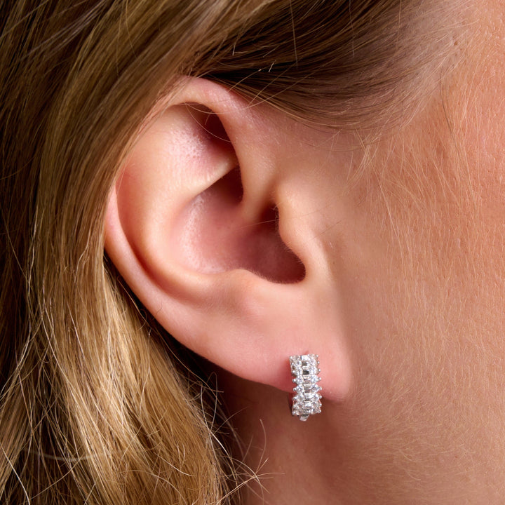 Cubic Zirconia Huggies Earrings