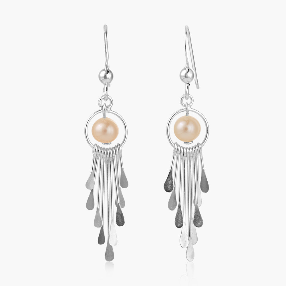 Silver & Pearl Chandelier Earrings