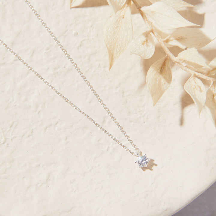 Cubic Zirconia Solitaire Necklace